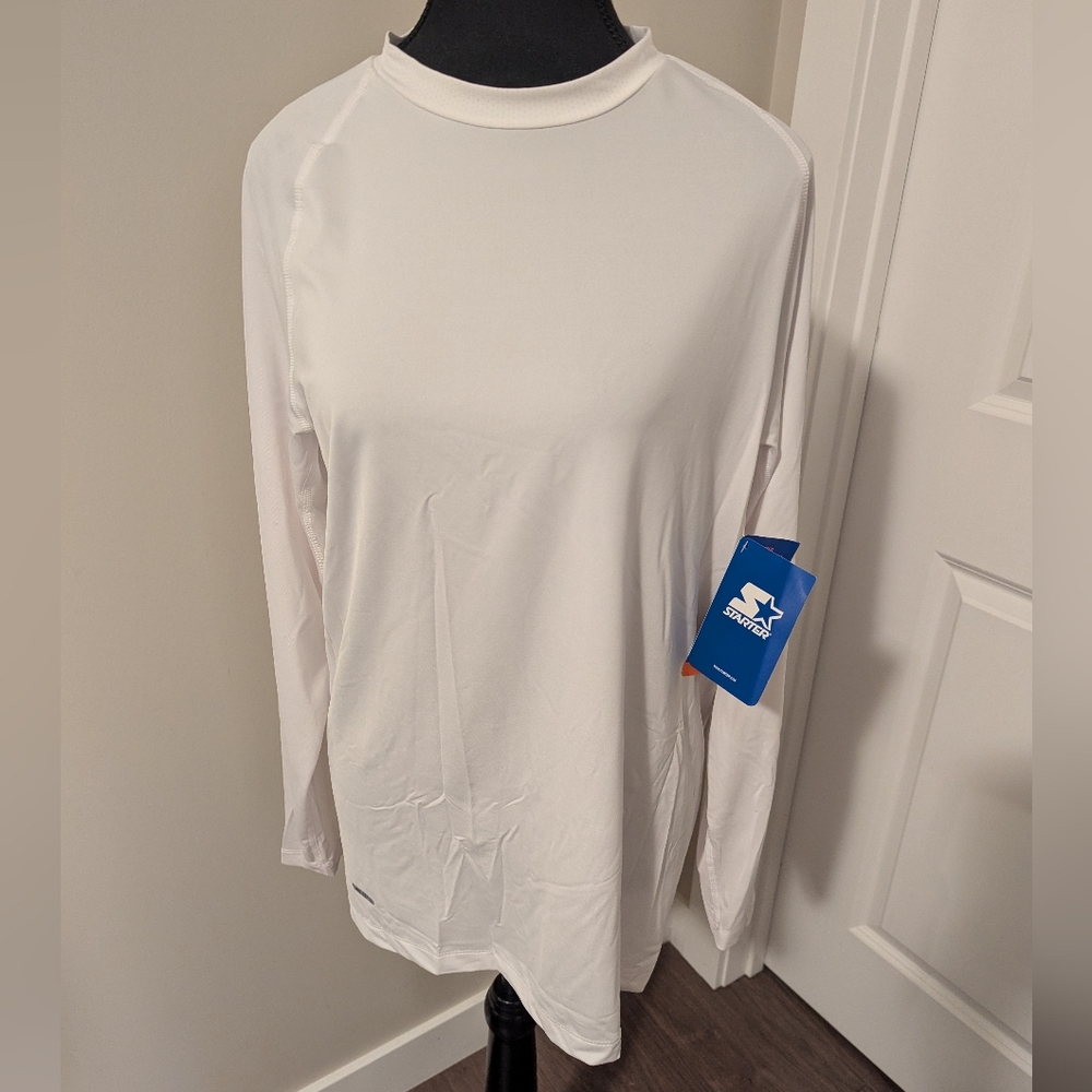 STARTER | quick dry, moisture wicking, long sleeve, undershirt, large, white,NWT